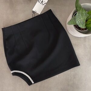 Zara side slit mini sexy black skirt